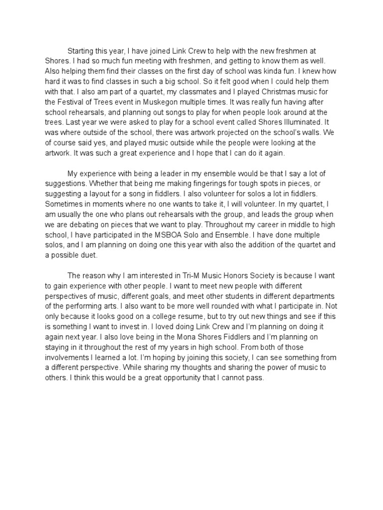 Tri-M Essays | PDF | Language Arts & Discipline | Art