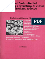 (Mediazioni 11) Alfred Sohn-Rethel - Economia e Struttura Di Classe Del Fascismo Tedesco-De Donato (1978)