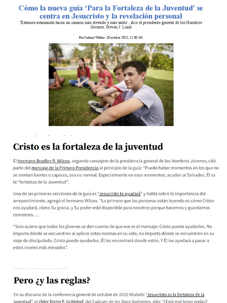 Cómo La Nueva Guía para La Fortaleza de La Juventud Se Centra en