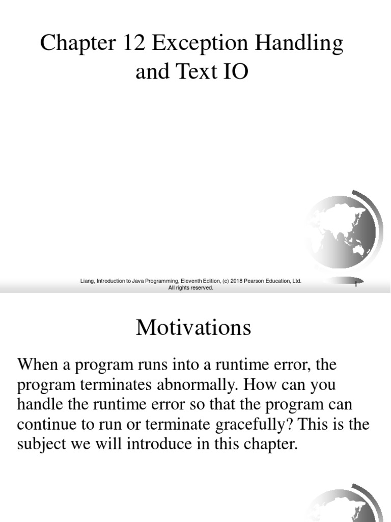 12 - Exception Handling and Text IO | PDF | Computer File | Method ...