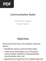 CALOPE AND FAELNAR Communicative Styles PPT 1 2