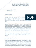 Sistema de audiencias en el Código Procesal Penal peruano (2010