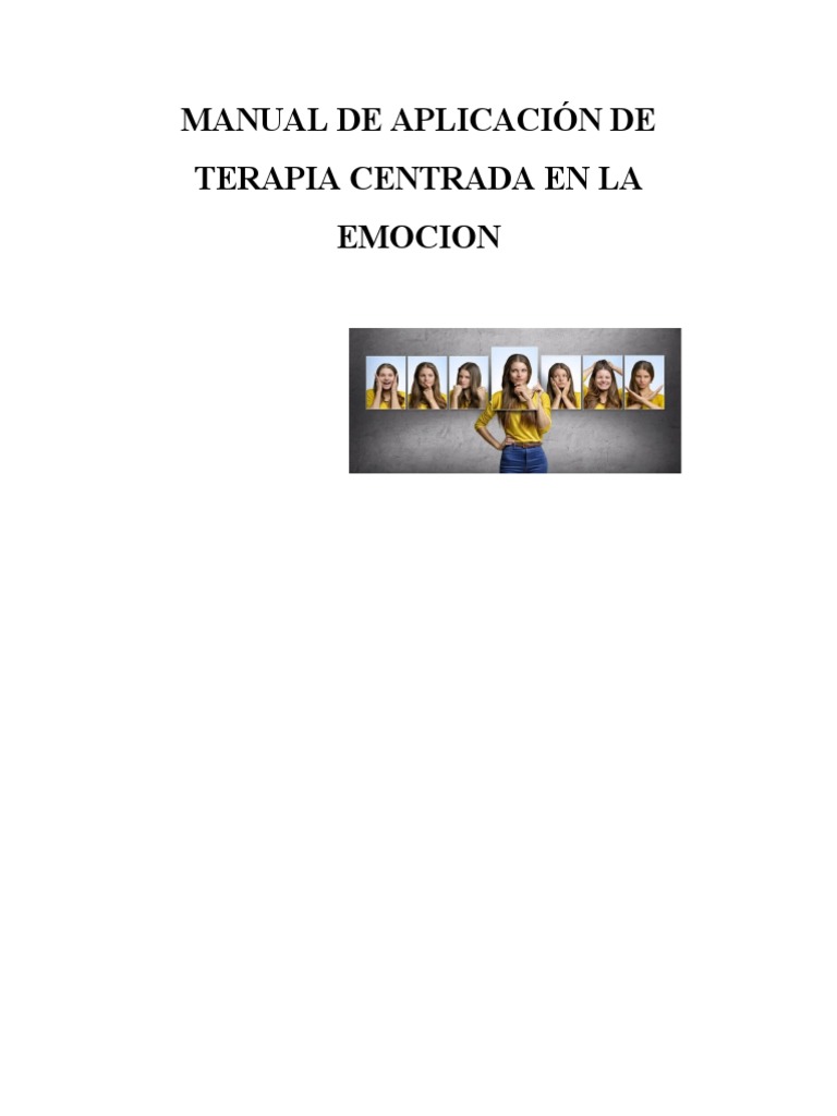 Manual de Terapia Centrada en Emociones | PDF | Las emociones | Teoría ...