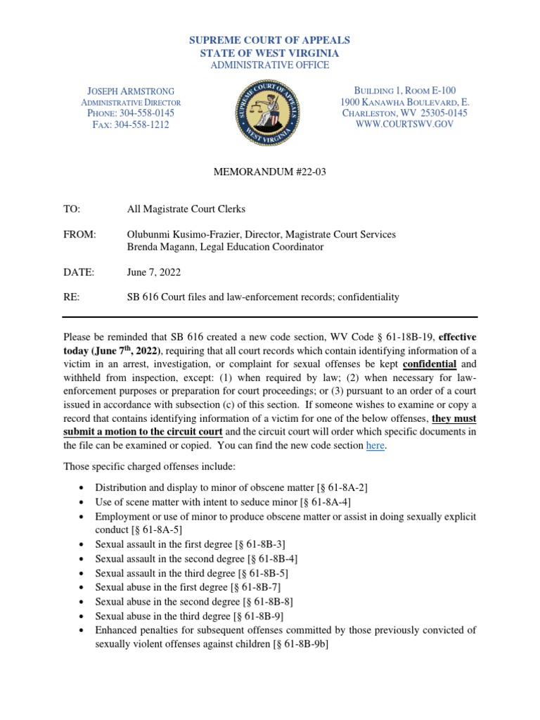 SB 616: Confidentiality of Court Records | PDF | Legal Guardian ...