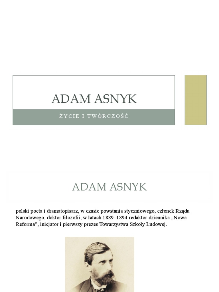 Adam Asnyk PDF
