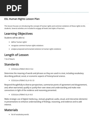 ESL Human Rights Lesson Plan _ Study.com