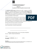 ANEXO D 11 Autorizacin para La Grabacin en Vdeo y Fotografas de Menores de Edad