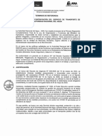 Servicio de Transporte para Los Trabajadores de La Autoridad Nacional Del Agua, en El Marco de Las Medidas Extraordinarias Por Covid-19