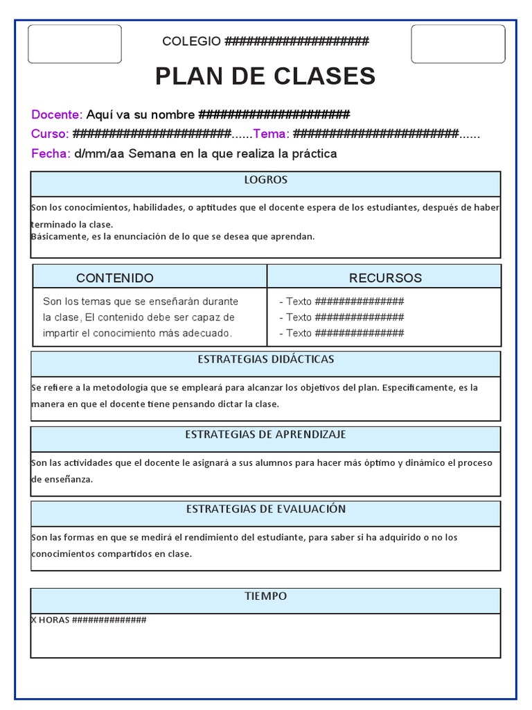 Plan de Clases Materialeseducativosnet | PDF | Crecimiento personal y ...