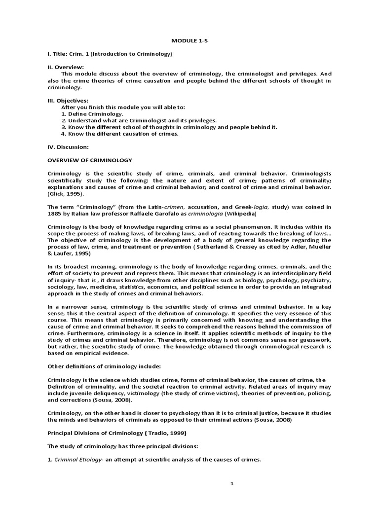 Crim 1 Pdf Criminology Id