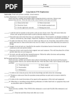 Long Quiz - Maintenance of Tools