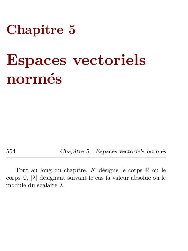 Espaces Vectoriels Normés : Concepts Clés | PDF | Ensemble convexe ...