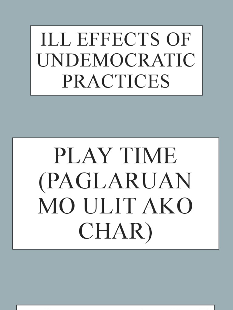 Ill Effects of Undemocratic Practices | PDF | Social Inequality ...