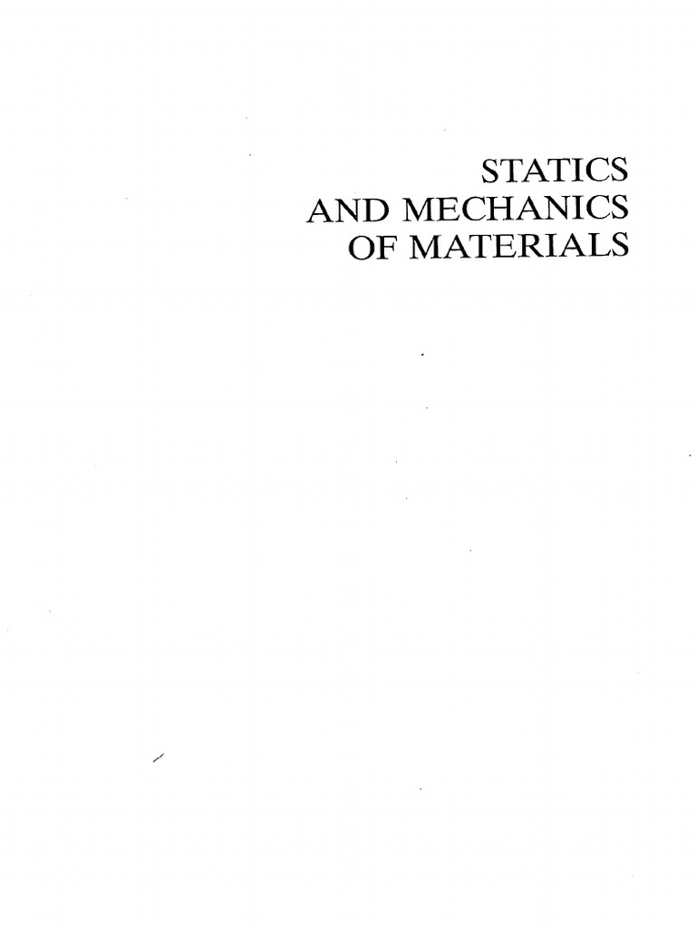Statics and Mechanics of Material | PDF | Force | Arm