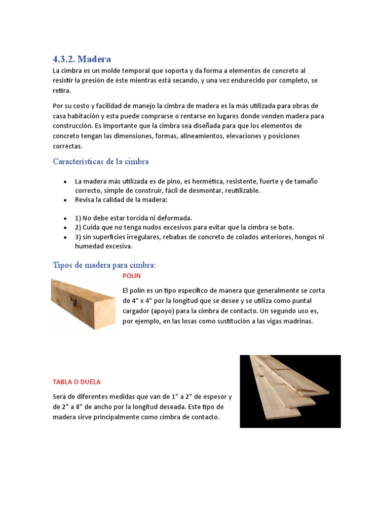 4.3.2 Cimbra de Madera | PDF | Hormigón | Madera