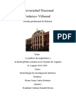 La Política de Empréstitos y Deficit Fiscal en El Oncenio de Leguia 1919-1930