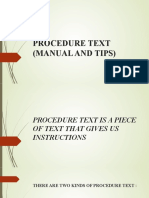 Procedure Text (Manual and Tips)
