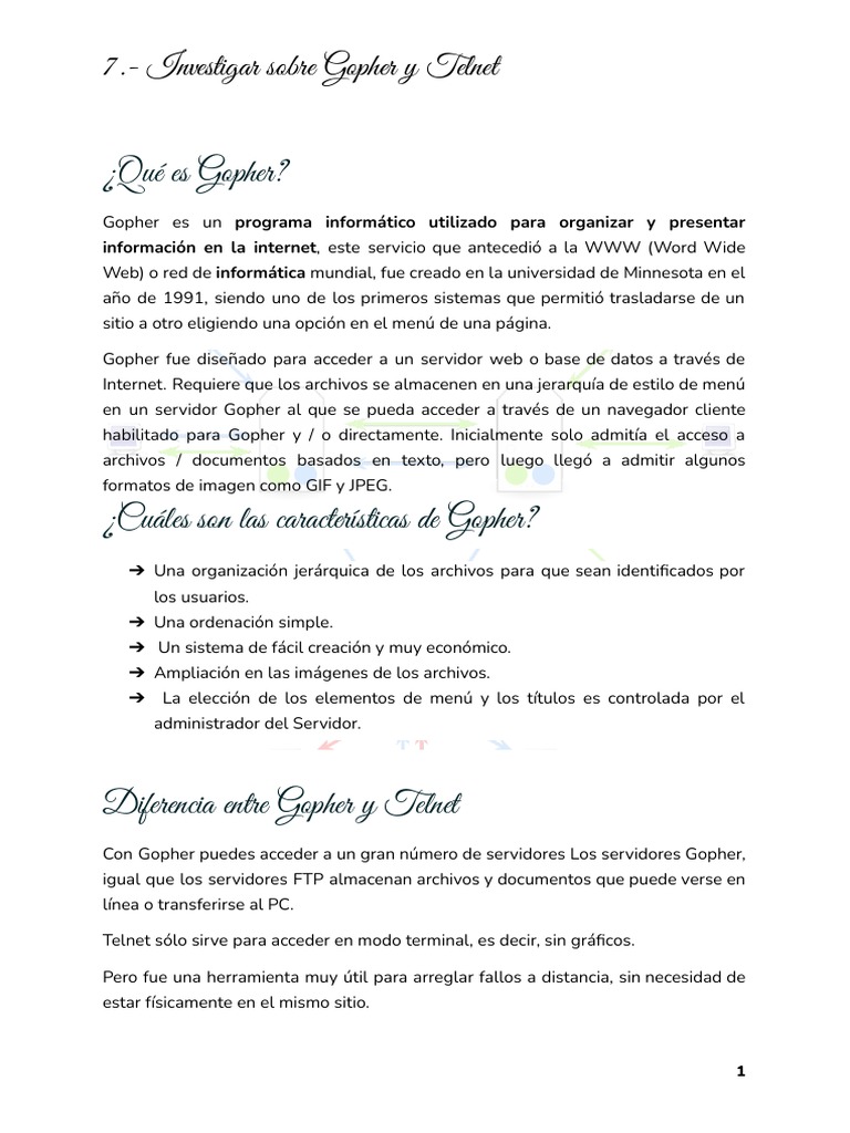 Gopher: Historia y Características | PDF | Red mundial | Internet y web
