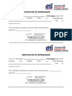 BLANK Certificate of Appearance