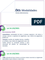 Modalidades de licitação alteradas pela Lei 14.133