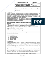 O PTR 14 Protocolo de Tratamiento de Denuncias de Acoso Laboral y Sexual Rev01