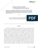 O Real Da Psicanálise Escapa À Literalização Da Ciência: Resumo