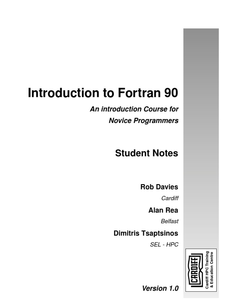 Introduction To Fortran 90 | PDF | Data Type | Subroutine