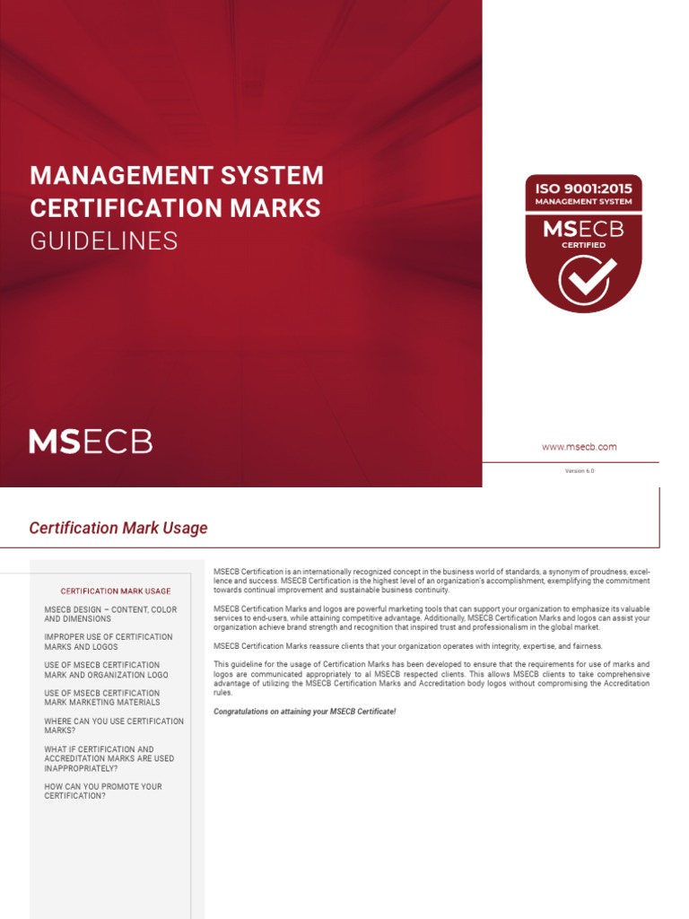 06100-PO5-Certification Marks Guidelines - v6.0 | PDF | Certification ...
