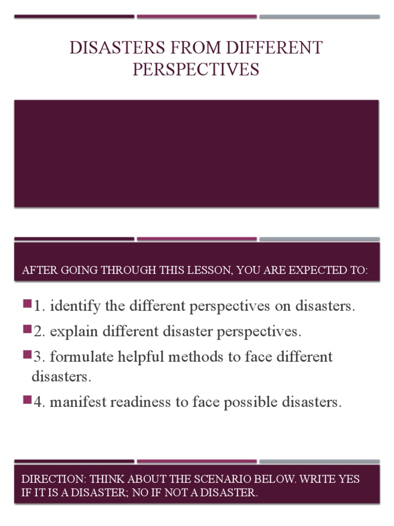 Disasters From Different Perspectives Pdf Natural Disasters