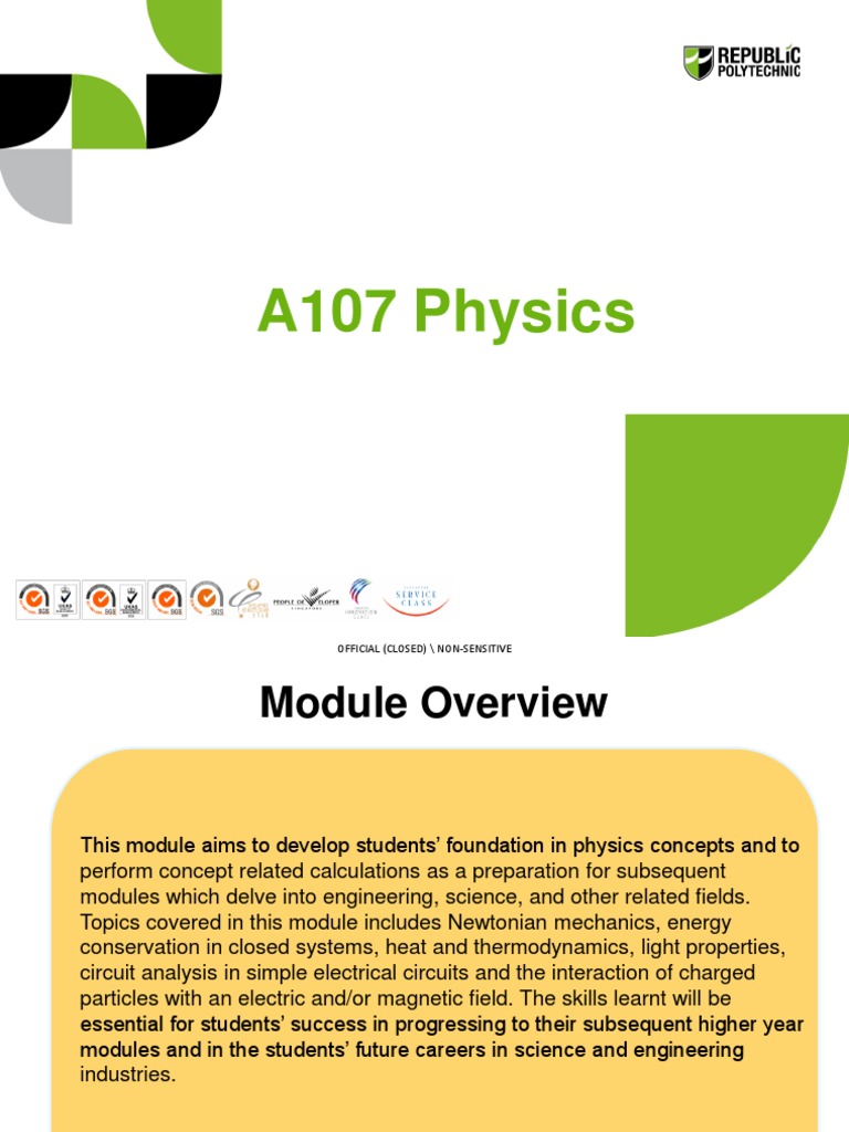 A107 Physics Module Overview and Structure | PDF | Physics ...