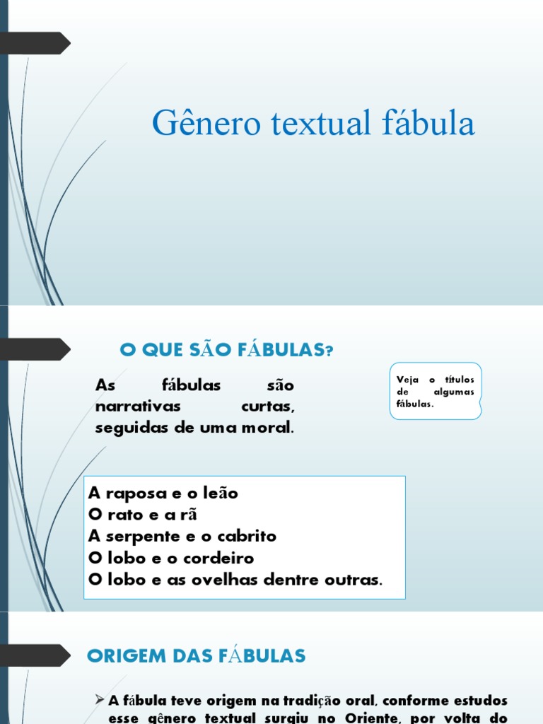 Gênero Textual FÁBULA | PDF | Fábula