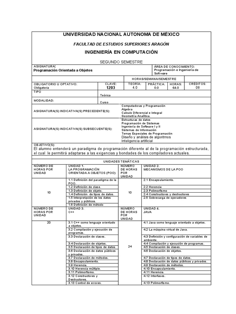 Programación Orientada a Objetos en C++ y Java | PDF | Programación ...