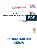 NOTE C01.01 Prepare Work Schedule