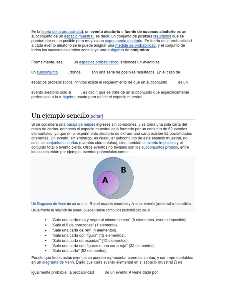 Definición y tipos de eventos aleatorios | PDF | Matemáticas ...