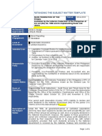 Annex A. Understanding The Subject Matter Template