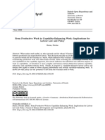 From Productive Work To Capability Enhancing Work Implications For Labour Law and Policy