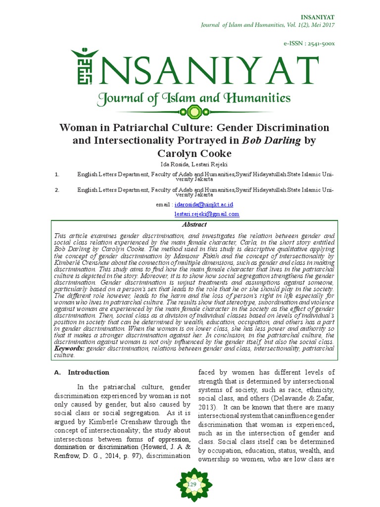 Women in Patriarchal Cultures | PDF | Intersectionality | Gender
