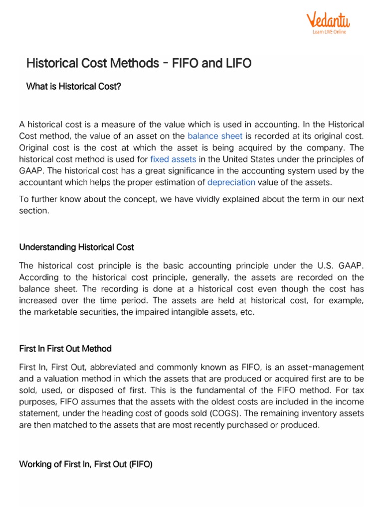 Historical Cost Methods - FIFO and LIFO | PDF