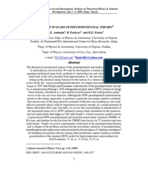 Proc ISOTPAND09 Main-UNNPress, PDF, Hartree–Fock Method