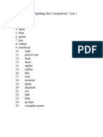 List of Words For Spelling Bee Competition