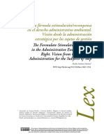 La Fórmula Estimulación/recompensa en El Derecho Administrativo Ambiental. Visión Desde La Administración Estratégica Por Los Sujetos de Gestión
