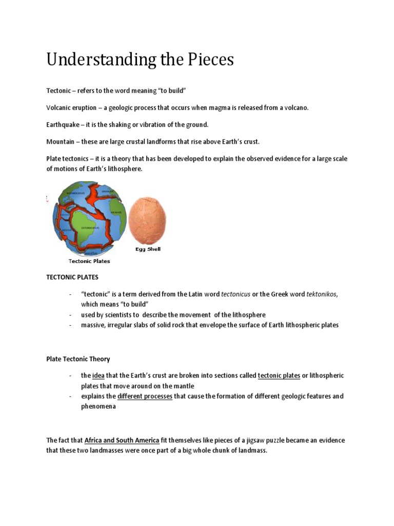 Understanding The Pieces: Tectonic Plates | PDF | Plate Tectonics | Volcano