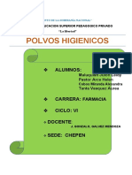 Polvos higiénicos preparación