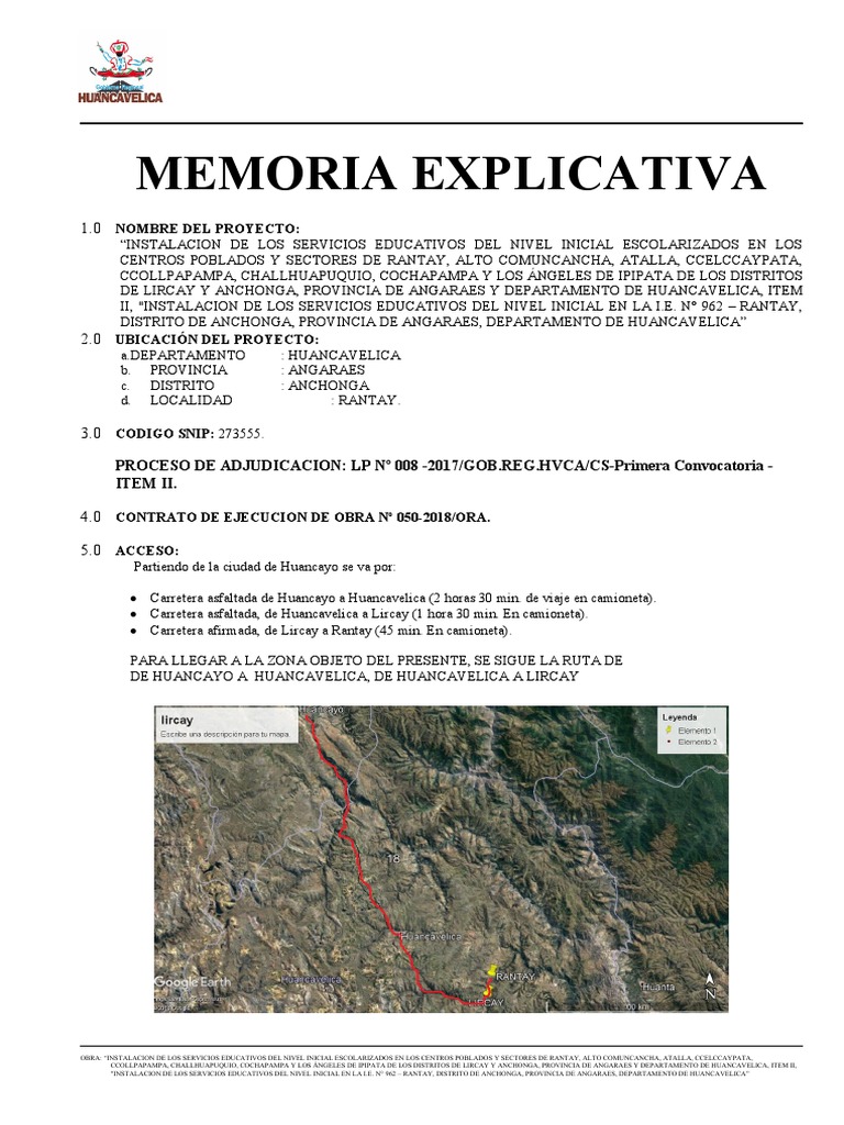 Memoria Explicativa | PDF