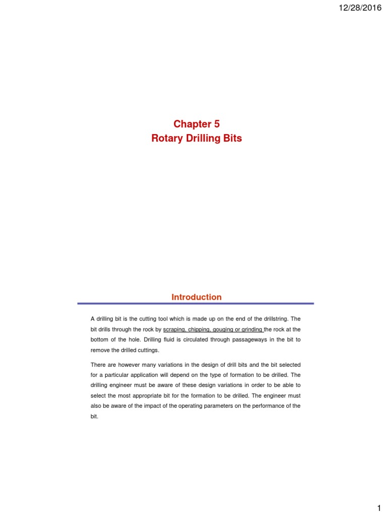 Rotary Drilling Bits Overview | PDF | Drilling | Drill