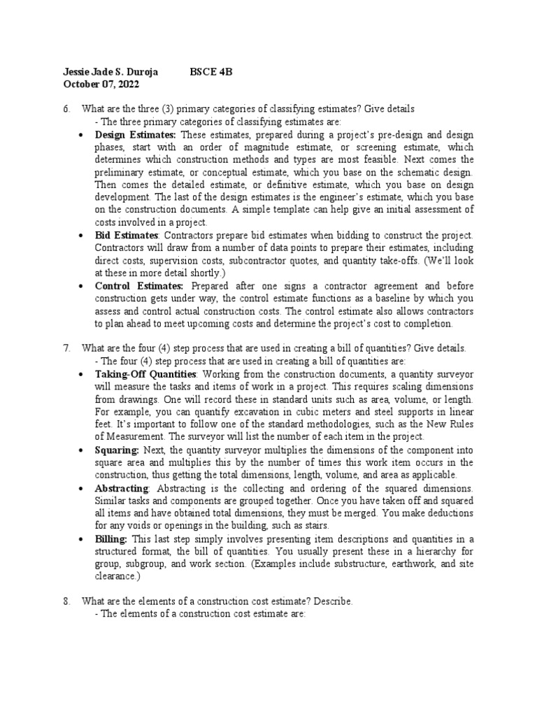 CONSTRUCTION COST ESTIMATING TEXTBOOK PDF intelligence overview