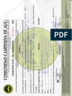 Certificado de Posesion - Comunidad Aucallama