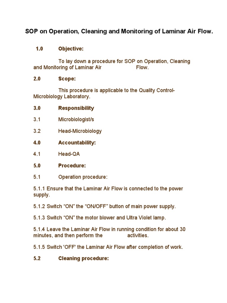 A Comprehensive Standard Operating Procedure for the Proper Operation