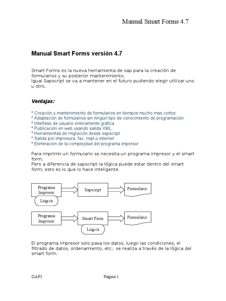 Manual de Smart Forms 4.7 en SAP | PDF