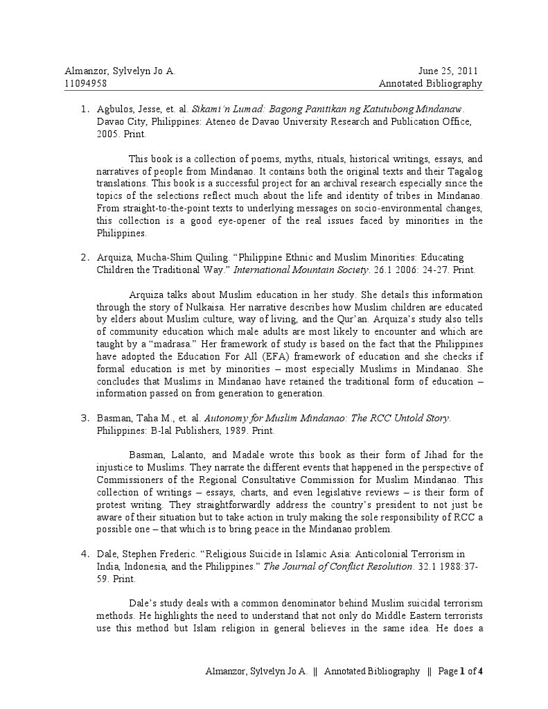 Annotated bibliography template picture